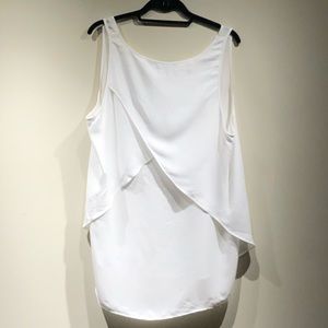 Banana Republic Split Back White Tank